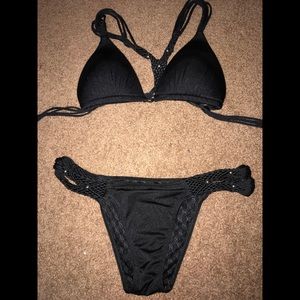 Victoria’s Secret Black Macrame Bikini